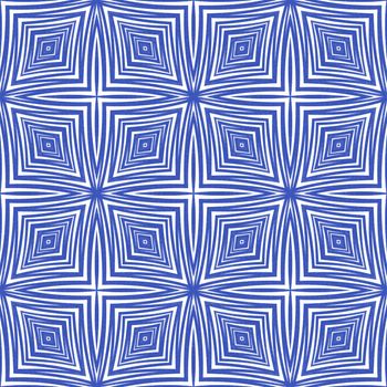 Medallion seamless pattern. Indigo symmetrical kaleidoscope background. Watercolor medallion seamless tile. Textile ready pleasant print, swimwear fabric, wallpaper, wrapping.