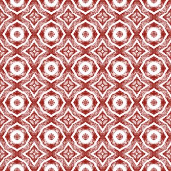 Medallion seamless pattern. Maroon symmetrical kaleidoscope background. Textile ready incredible print, swimwear fabric, wallpaper, wrapping. Watercolor medallion seamless tile.