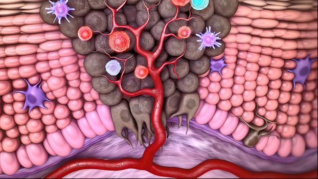 The immune system defends our body against invaders, such as viruses, bacteria, and foreign bodies.3D illustration