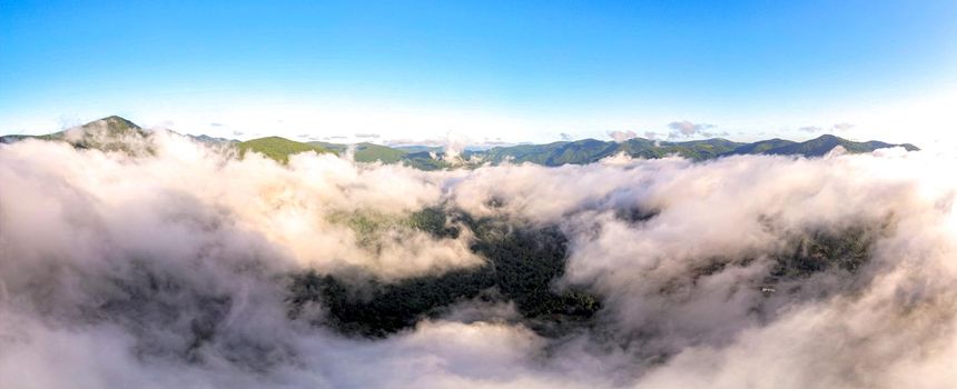 aerial nature scenery in maggie valley north carolina