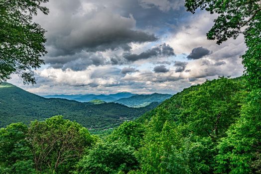 aerial nature scenery in maggie valley north carolina