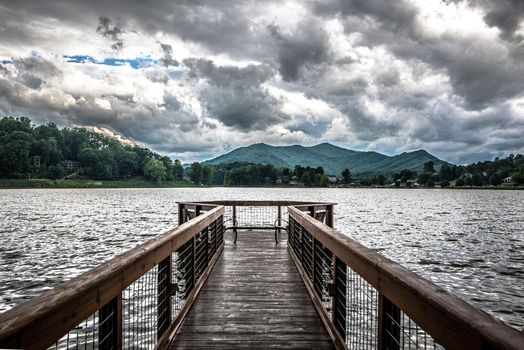 dramatic sky and nature at lake junaluska north carolina near maggie valley