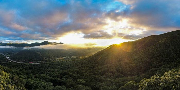 aerial nature scenery in maggie valley north carolina