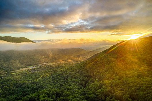 aerial nature scenery in maggie valley north carolina