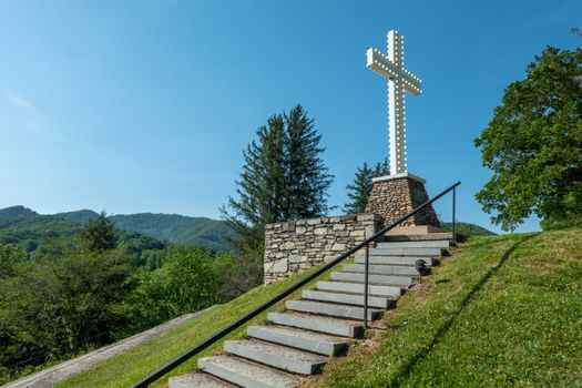 Lake Junaluska cross in western north Carolina