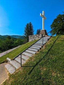 Lake Junaluska cross in western north Carolina