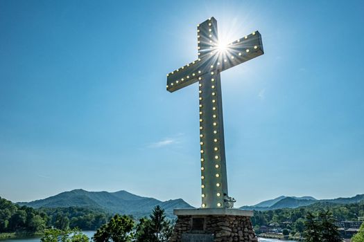 Lake Junaluska cross in western north Carolina