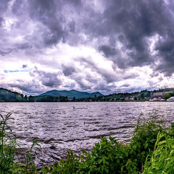 dramatic sky and nature at lake junaluska north carolina near maggie valley