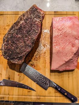 fresh prime ribeye and beef loin for a meal