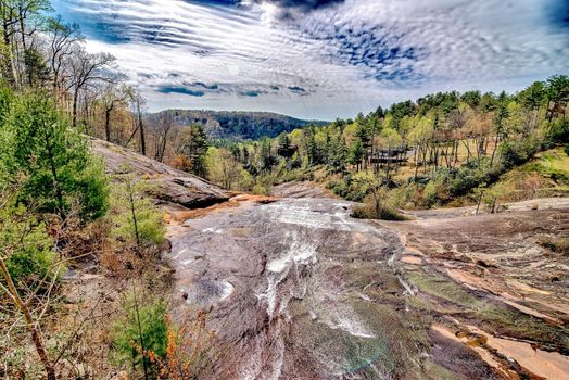 beautiful nature scenes at toxaway falls in north carolina