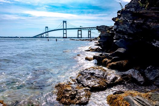 The Claiborne Pell Bridge is among the longest suspension bridges in the world located in Newport, RI, USA.