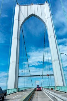 The Claiborne Pell Bridge is among the longest suspension bridges in the world located in Newport, RI, USA.