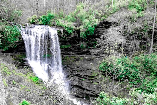 dry falls is a scenic 65 foot waterfall in highlands north carolina