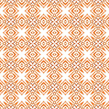Oriental arabesque hand drawn border. Orange amazing boho chic summer design. Textile ready exotic print, swimwear fabric, wallpaper, wrapping. Arabesque hand drawn design.