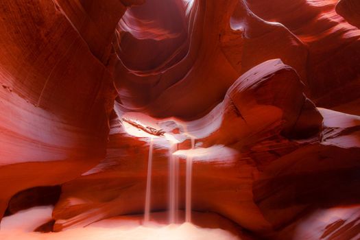 Sunset waves inside the Upper Antelope Canyon park