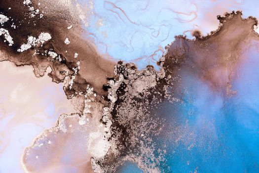 Marble ink abstract art from exquisite original painting for abstract background . Painting was painted on high quality paper texture to create smooth marble background pattern of ombre alcohol ink .