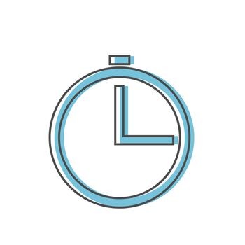 Clock icon in flat line style isolated on background. Clock icon page symbol for your web site design Clock icon logo, app. Clock icon Vector