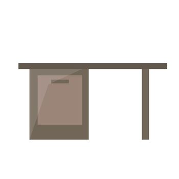 Office table. Brown colors. Simple flat icon on white background.