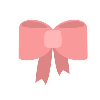 Red bow. Doodle vector illustration. Simple hand drawn icon on white for design