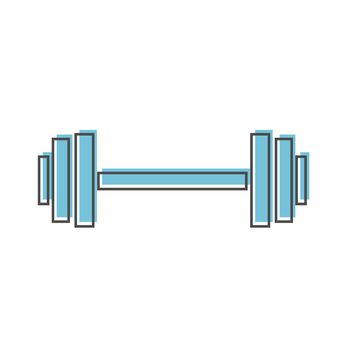 Illustration vector graphic of dumbbell. Simple flat icon on white background