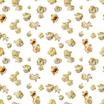 seamless pattern - popcorn. popcorn on a white background, pattern for designer. packing design background