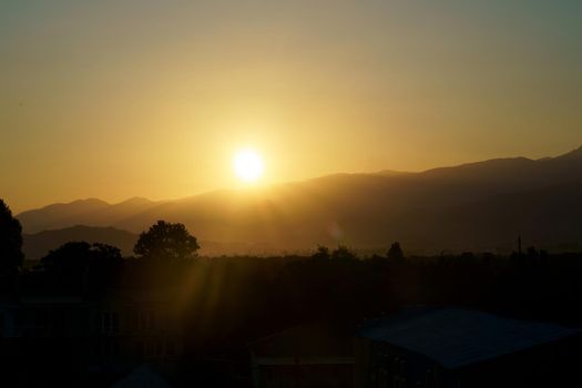 sunrise over the city of Cabuletti. Georgia