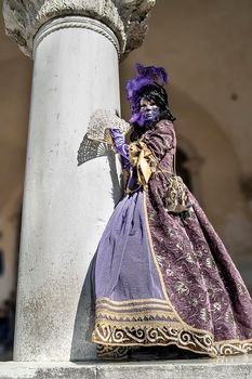 VENICE, ITALY - Febrary 23 2019: The masks of the Venice carnival 2019