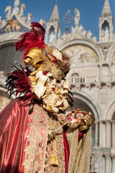 VENICE, ITALY - Febrary 22 2019: The masks of the Venice carnival 2019