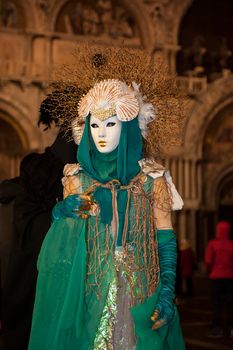 VENICE, ITALY - Febrary 22 2019: The masks of the Venice carnival 2019