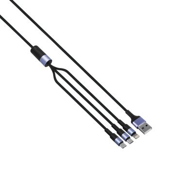 Cable and connector for USB, Type-C, Micro USB, Lightning on a white background, collage