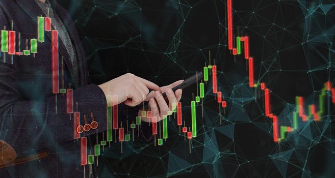 Business global internet connection application technology and digital marketing, Financial and banking