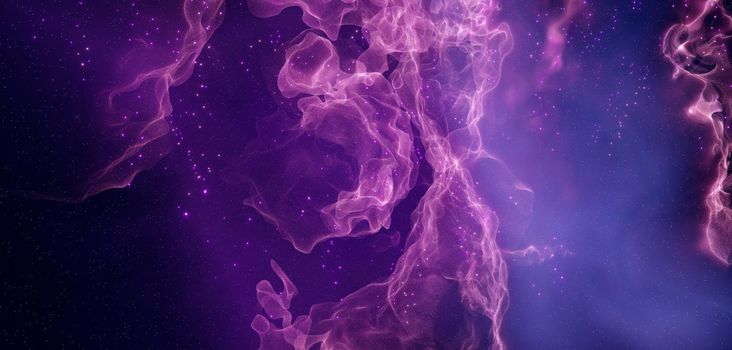 Vibrant Elegant Nebula In Far Away color Purple Banner Background Wallpaper