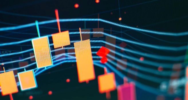 Trading graph in graphic concept with copyspace suitable for financial investment or Economic trends business idea