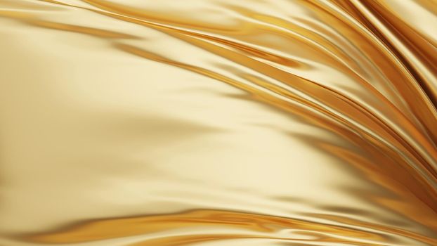 Golden luxury fabric background 3d render