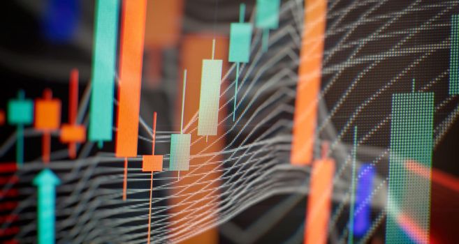 Economy trends background for business idea . Financial graph on technology abstract background represent financial crisis