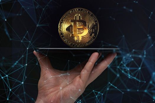 Market economy graph statistic showing growth of profit analyzing financial exchange on increase digital money background