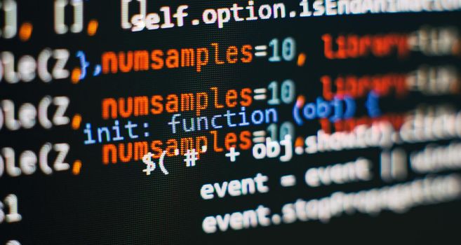 Database bits access stream visualisation. Php language and coding function developer