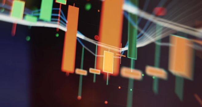 Stock market or forex trading graph and stock exchange, summary chart, economy trends background. Abstract finance background for business