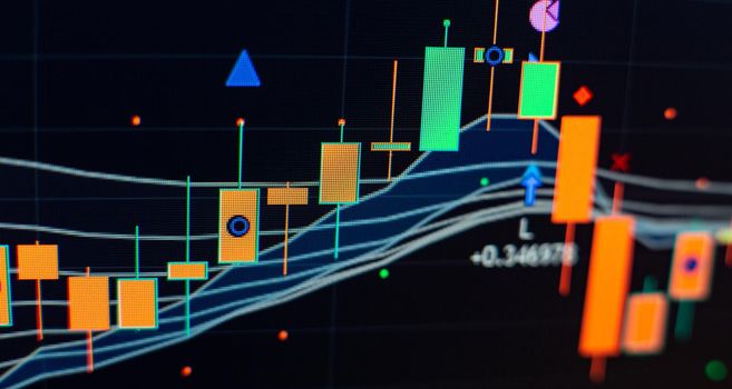 Analyzing financial statistics and analyzing a market data. Data analyzing from charts and graph