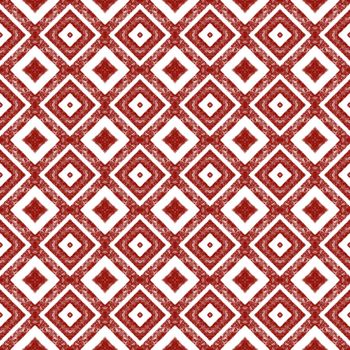 Exotic seamless pattern. Wine red symmetrical kaleidoscope background. Textile ready magnificent print, swimwear fabric, wallpaper, wrapping. Summer swimwear exotic seamless design.