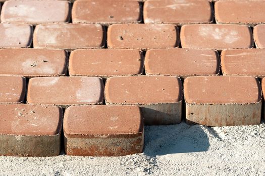 Abstract photo of bricks in the sunlight