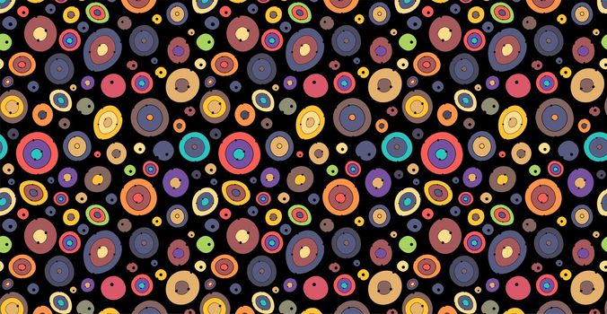 Pattern with multicolored circles. Cartoon doodles. Geometric shapes. digital paper.