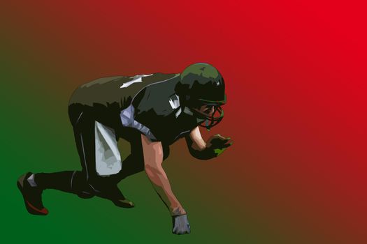 American football player. Realistic illustration