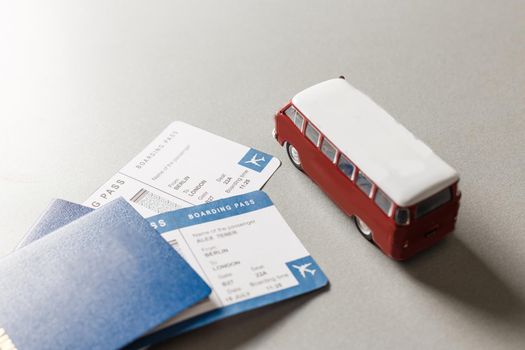Traveling abroad by bus. passports and bus