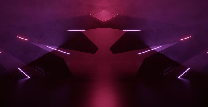 Abstract Purple Pink Concert Banner Background 3D Rendering