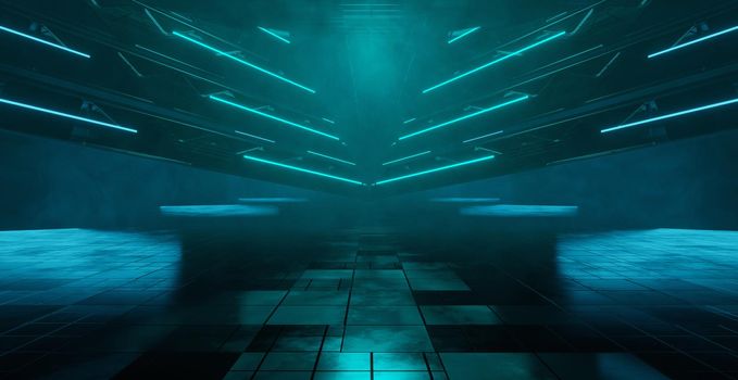 Fantastic Artificial Intelligence Empty Cinematic Volumetrics Deep Blue Art Abstract Background Wallpaper 3D Rendering