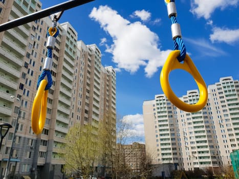 Sports complex with outdoor rings in city of Moscow, Russia