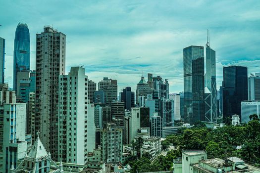 Image of high-rise buildings in Hong Kong. Shooting Location: Hong Kong Special Administrative Region