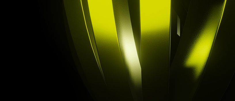 Abstract Futuristic Abstract Wave Lime Green Banner Background 3D Illustration