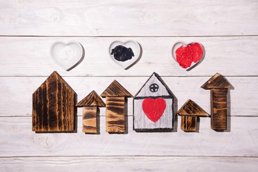 how to draw a heart on a wooden house, crafting, step by step instructions how to make decor for valentine's or mother's day, Sweet Home. . High quality photo